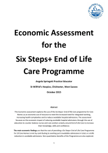 Economic Assessment for the Six Steps+ End of Life