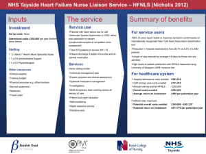 Inputs The service Summary of benefits – HFNLS (Nicholls 2012)