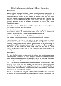 Clinical Stocks management utilising NHS Supply Chain systems Background