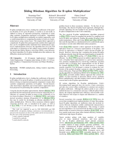 Sliding Windows Algorithm for B-spline Multiplication ∗