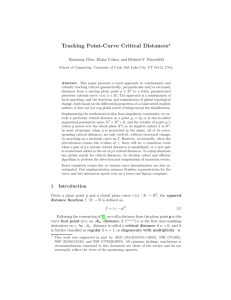 Tracking Point-Curve Critical Distances ⋆