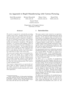 An Approach to Rapid Manufacturing with Custom Fixturing