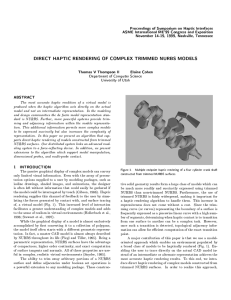 Proceedings of Symposium on Haptic Interfaces November 14-19, 1999, Nashville, Tennessee