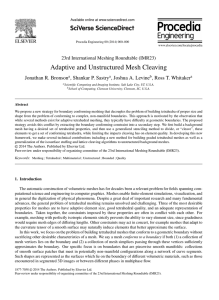 Adaptive and Unstructured Mesh Cleaving Jonathan R. Bronson , Shankar P. Sastry