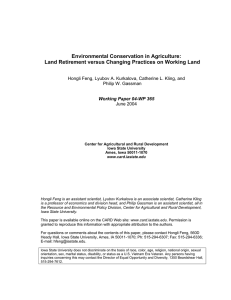 Environmental Conservation in Agriculture: Philip W. Gassman