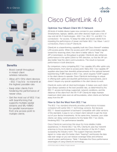 Cisco ClientLink 4.0 At-a-Glance Optimize Your Mixed-Client Wi-Fi Network