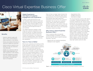 Cisco Virtual Expertise Business Offer Digital Experience: At-A-Glance