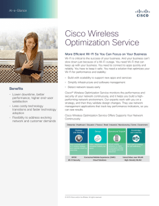 Cisco Wireless Optimization Service At-a-Glance