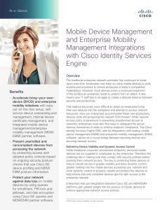 Mobile Device Management and Enterprise Mobility Management Integrations with Cisco Identity Services
