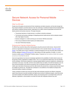 Secure Network Access for Personal Mobile Devices What You Will Learn