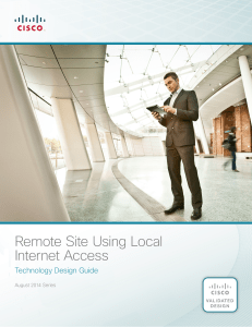 Remote Site Using Local Internet Access Technology Design Guide August 2014 Series