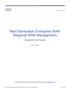 Next Generation Enterprise WAN Regional WAN Management Supplemental Guide