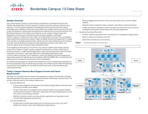 Borderless Campus 1.0 Data Sheet Solution Overview