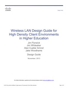 Wireless LAN Design Guide for High Density Client Environments in Higher Education