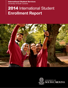 2014 Enrollment Report International Student Services University of South Carolina