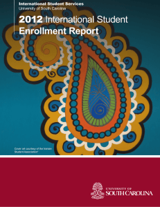 2012 Enrollment Report International Student Services University of South Carolina