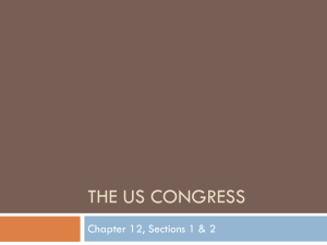 THE US CONGRESS Chapter 12, Sections 1 &amp; 2