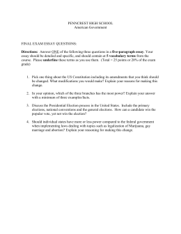 Essay Topics High School Penncrest High School American Government Final Exam Essay Questions How To Write A Proposal For An Essay also Thesis Statement Example For Essays Bylaws Of The Board Governing Board Elections Bb A High School Argumentative Essay Examples