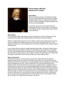 Thomas Hobbes (1588-1679) Leviathan