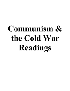 Communism &amp; the Cold War Readings