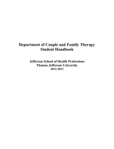 Department of Couple and Family Therapy Student Handbook