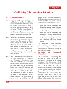 Coal Mining Policy and Major Initiatives Chapter-4 4.1  Competitive Bidding