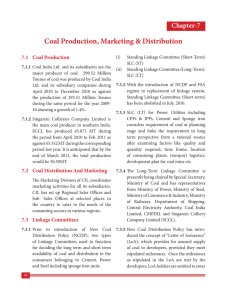 Coal Production, Marketing &amp; Distribution Chapter-7 7.1  Coal Production