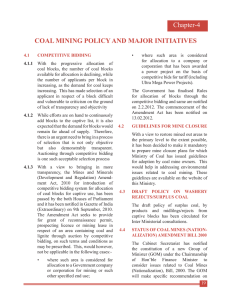 Chapter-4 COAL MINING POLICY AND MAJOR INITIATIVES