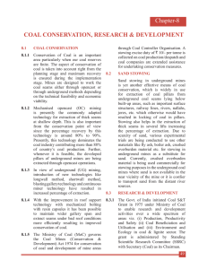 Chapter-8 COAL CONSERVATION, RESEARCH &amp; DEVELOPMENT