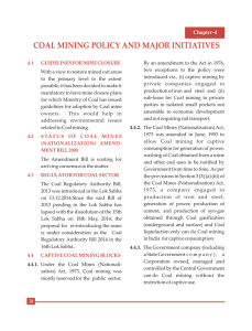 COAL MINING POLICY AND MAJOR INITIATIVES Chapter-4