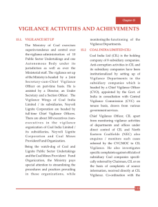 VIGILANCE ACTIVITIES AND ACHIEVEMENTS