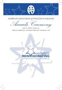 Awards Ceremony of AMERICAN ASSOCIATION PHYSICISTS IN MEDICINE