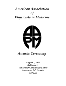 American Association of Physicists in Medicine Awards Ceremony