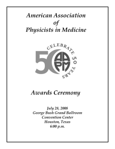 American Association of Physicists in Medicine Awards Ceremony