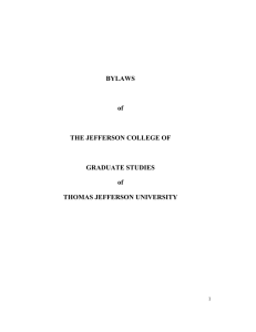 BYLAWS of THE JEFFERSON COLLEGE OF