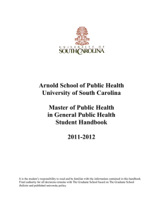 Arnold School of Public Health University of South Carolina