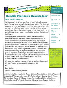 Health Mentors Newsletter Dear Health Mentors, ing r’s Com