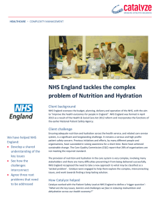 NHS England tackles the complex problem of Nutrition and Hydration  Client background