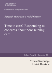 Time to care? Responding to concerns about poor nursing care
