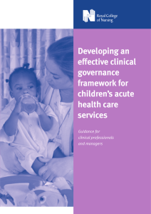 Developing an effective clinical governance framework for