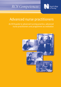 RCN Competences Advanced nurse practitioners nurse practitioners and programme accreditation