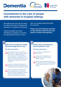Commitment to the care of people with dementia in hospital settings