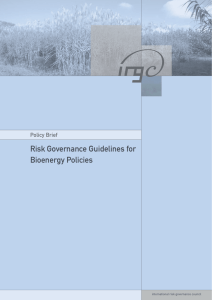 Risk Governance Guidelines for Bioenergy Policies Policy Brief international risk governance council