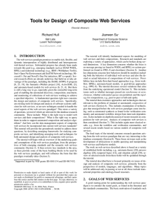 Tools for Design of Composite Web Services Richard Hull Jianwen Su