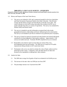 2008 IOWA LAND VALUE SURVEY:  OVERVIEW