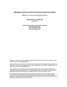 Mandates and the Incentive for Environmental Innovation June 2015