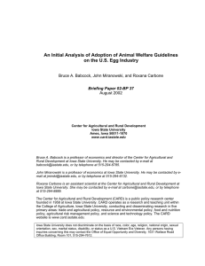 An Initial Analysis of Adoption of Animal Welfare Guidelines