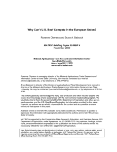 Why Can’t U.S. Beef Compete in the European Union?  November 2002