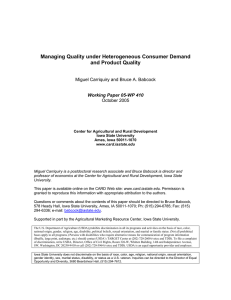 Managing Quality under Heterogeneous Consumer Demand and Product Quality