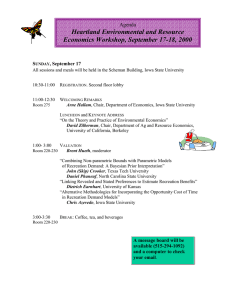 Heartland Environmental and Resource Economics Workshop, September 17-18, 2000 Agenda